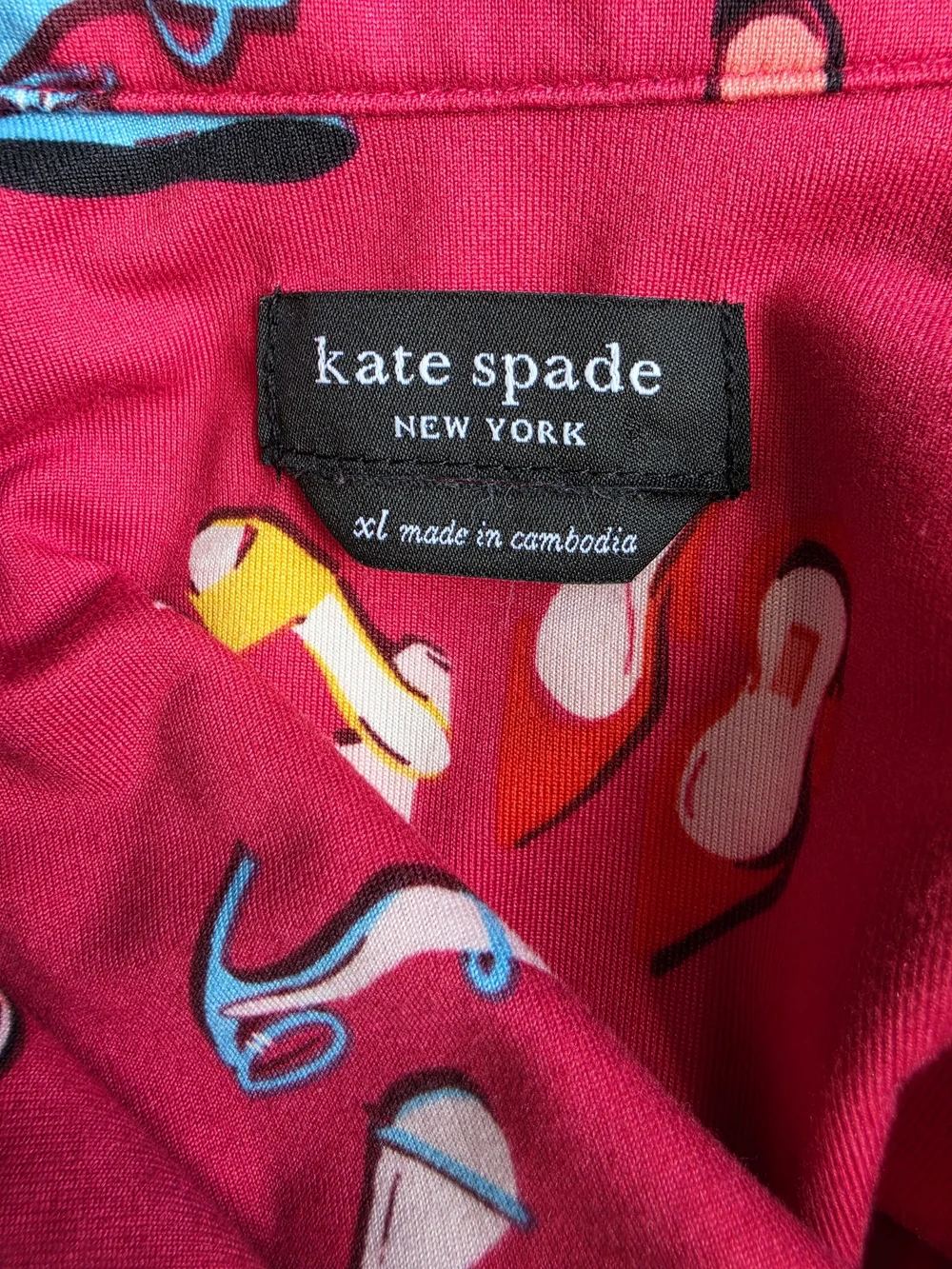 kate spade Bright Pink Shoe-Print Pajama Set